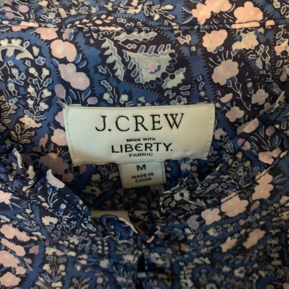 Women's J. Crew Ruffleneck Popover in Liberty Bourton Bloom Size M - Picture 3 of 5